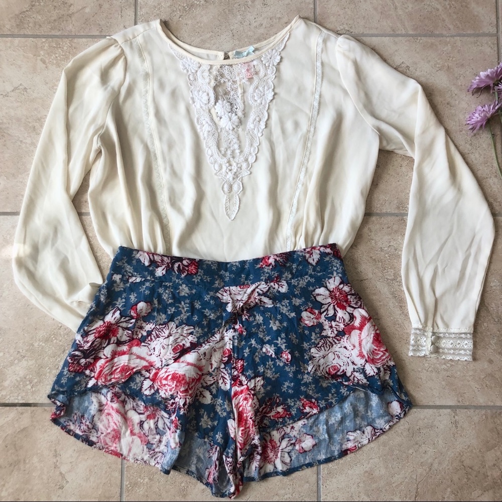 Downeast White Boho Lace Blouse